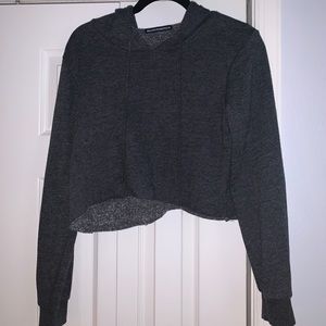 cropped hooded bm sweatshirt